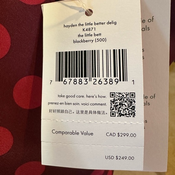 NWT Kate Spade Red Polka Dot Tote Bag - Picture 3 of 6